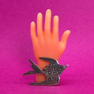 Vintage artisanal silver bird brooch Mexico 925 - 00G01B